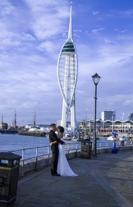 Bride Groom and Tower