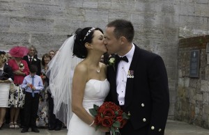 Bride and Groom Kiss