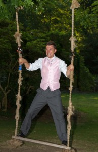 Groom on Swing